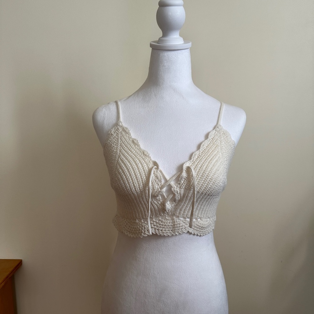 Cream Lace knit top